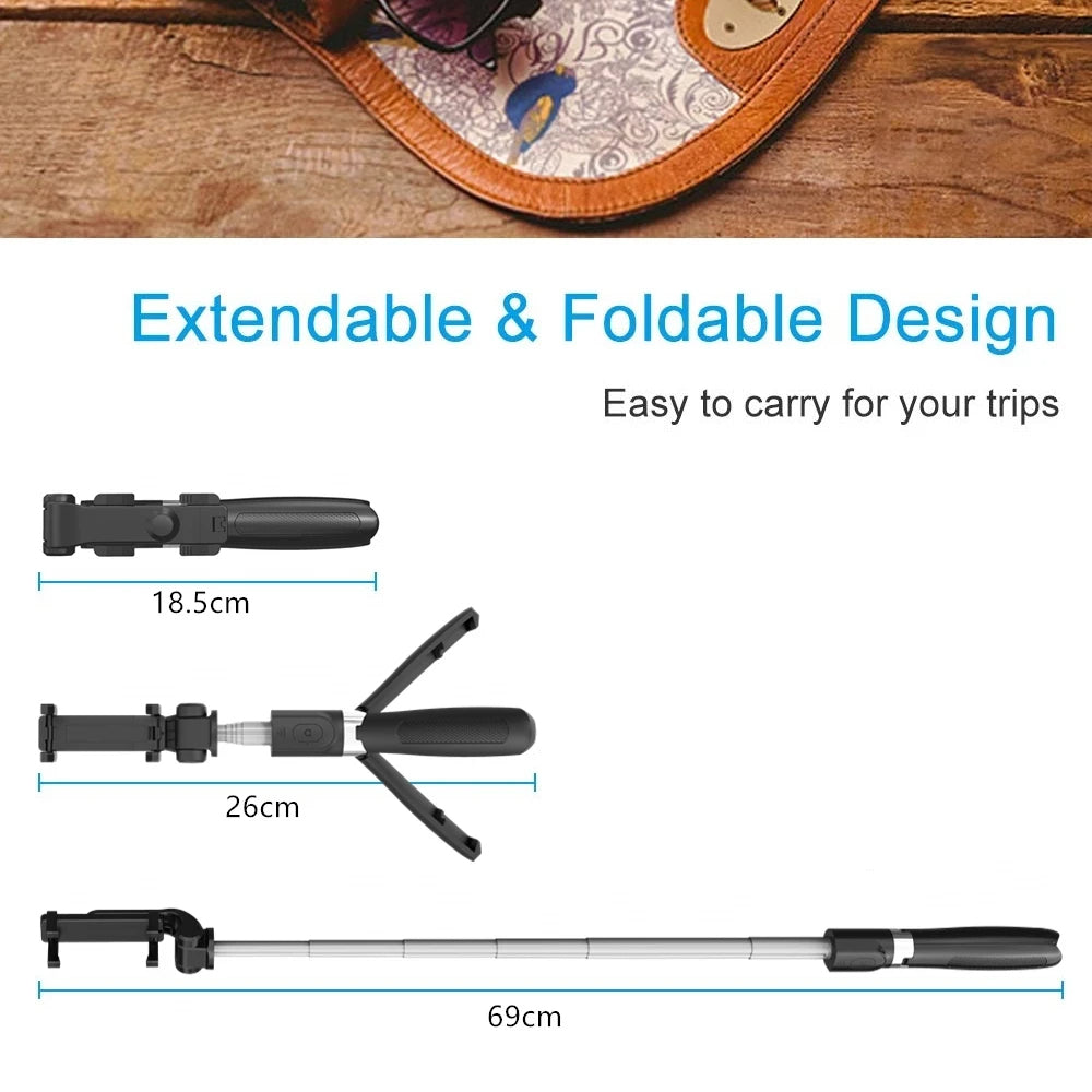 Selfie Stick Bluetooth Techsuit L01, Universal, Negru