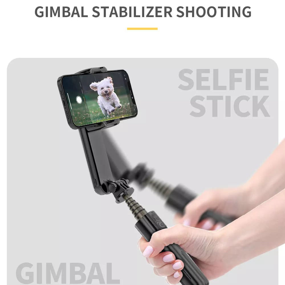 Gimbal Stabilizator Bluetooth Techsuit L09 Gimbal, Universal, Negru