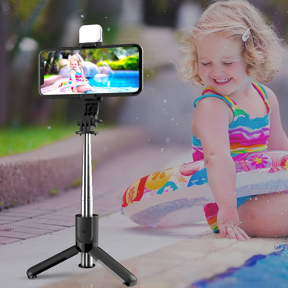 Selfie Stick Bluetooth Techsuit L11s, Universal, Negru
