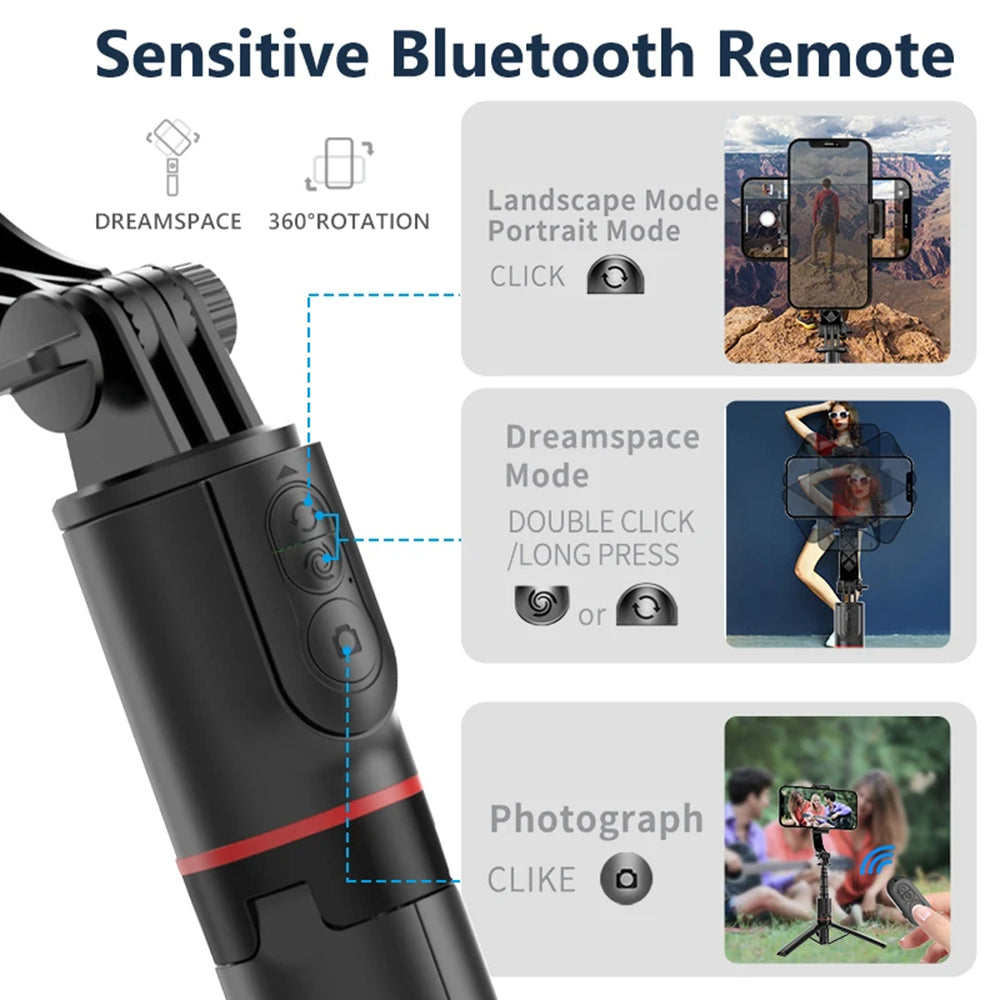 Selfie Stick Bluetooth Techsuit L19, Universal, Negru