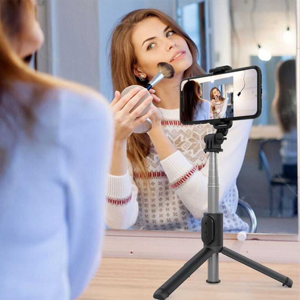 Selfie Stick Bluetooth Techsuit Q01, Universal, Negru