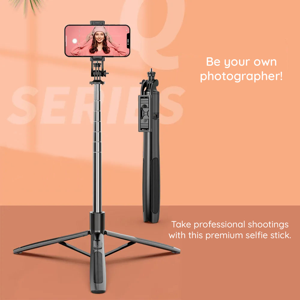 Selfie Stick Bluetooth Techsuit Q05, Universal, Negru