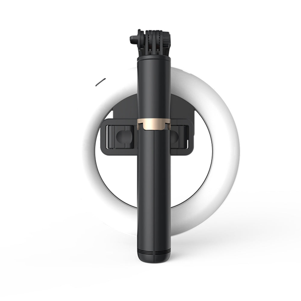 Selfie Stick Bluetooth Techsuit Q07 Ring Light, Universal, Negru