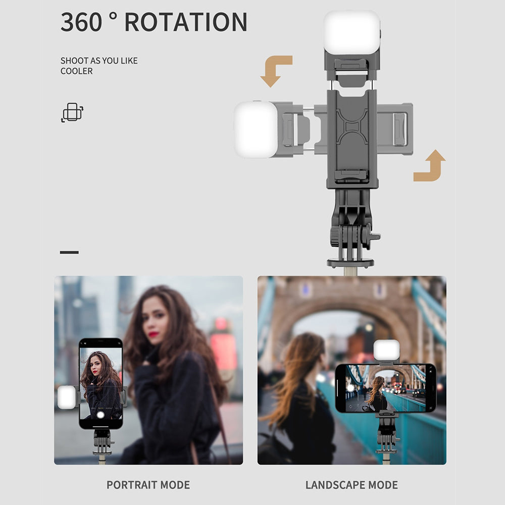 Selfie Stick Bluetooth Techsuit Q10s, Universal, Negru