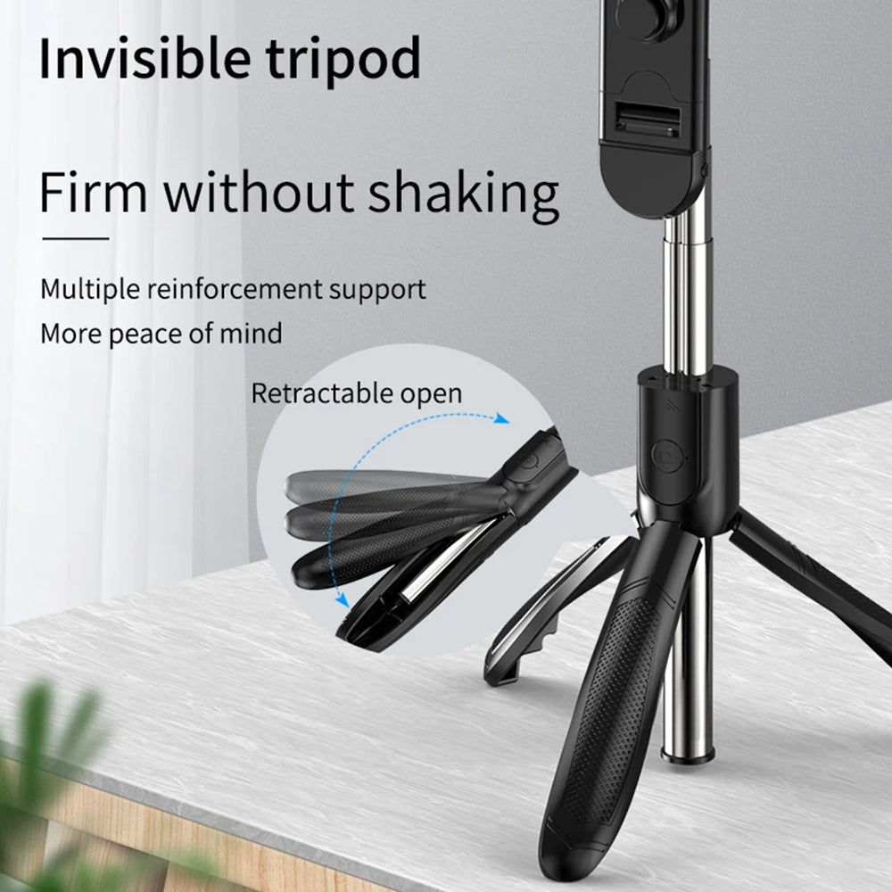 Selfie Stick Bluetooth Techsuit S01-S, Universal, Negru