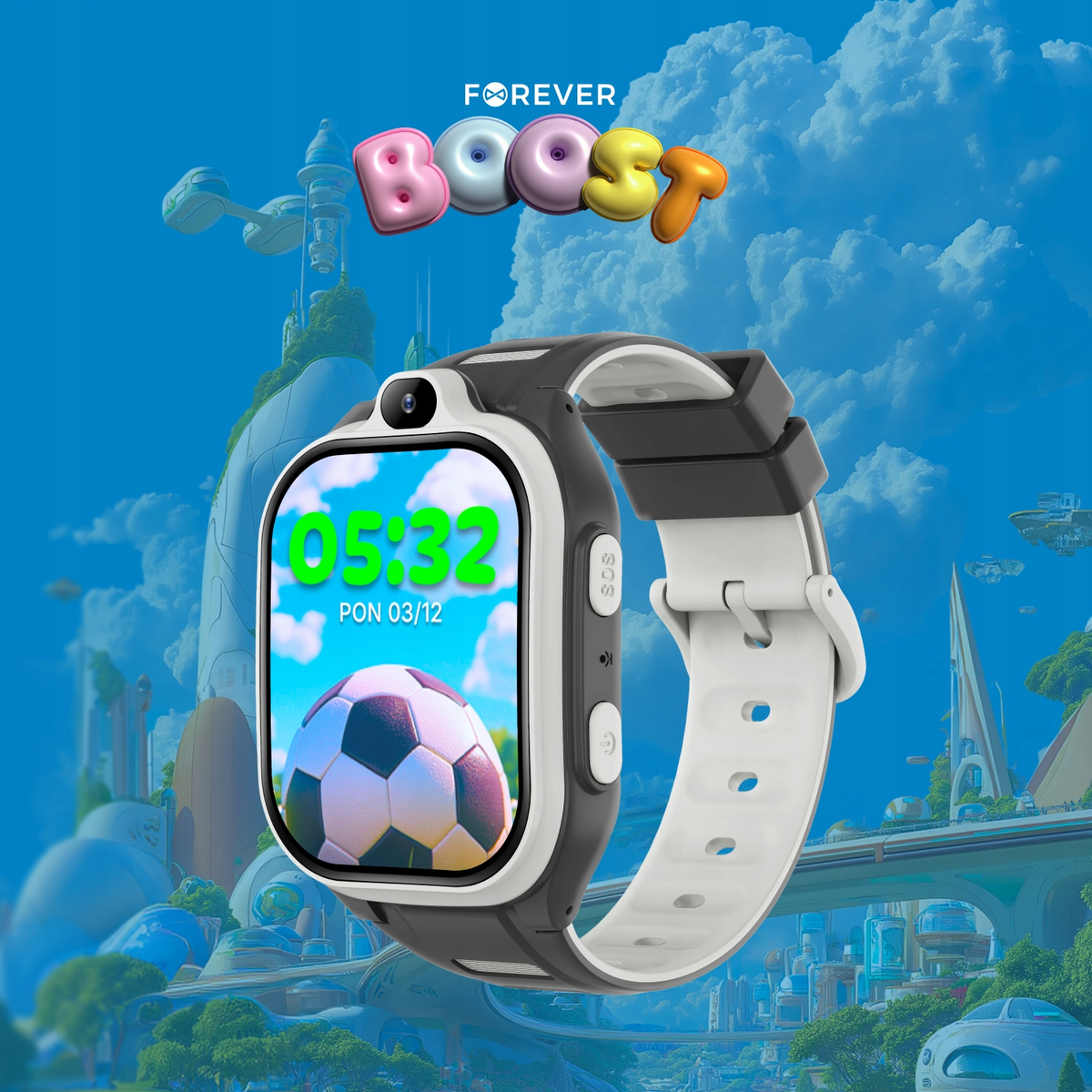 Smartwatch Forever Kids Boost KW-530 Call, Negru