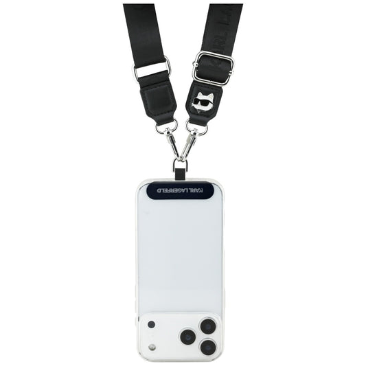 Snur Telefon Karl Lagerfeld Choupette Metal Logo, Negru