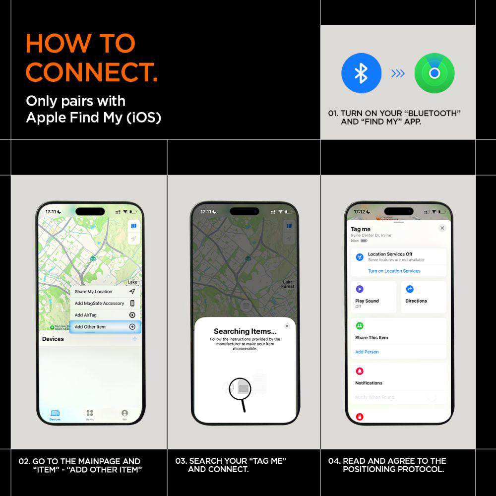 Spigen SmartTag TagMe pentru iOS Series, Negru