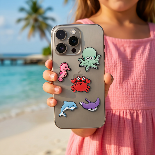 Sticker 3D OEM Ocean pentru Husa Telefon / Tableta, Set 5 bucati, Multicolor