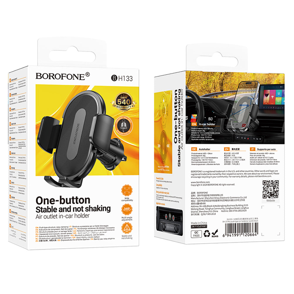 Suport Auto Borofone BH133 Rio, 4.5inch - 7inch, Negru
