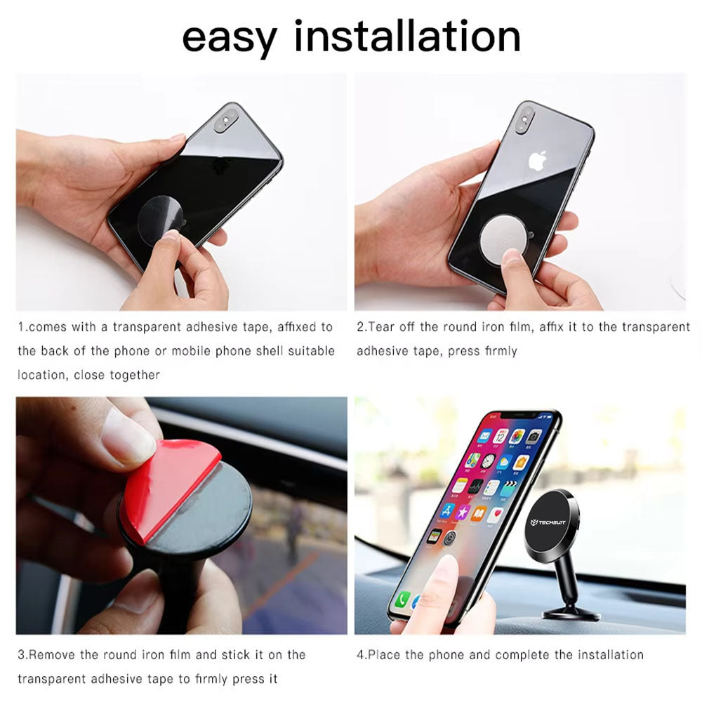 Suport Auto Magnetic Techsuit S11, Universal, Negru