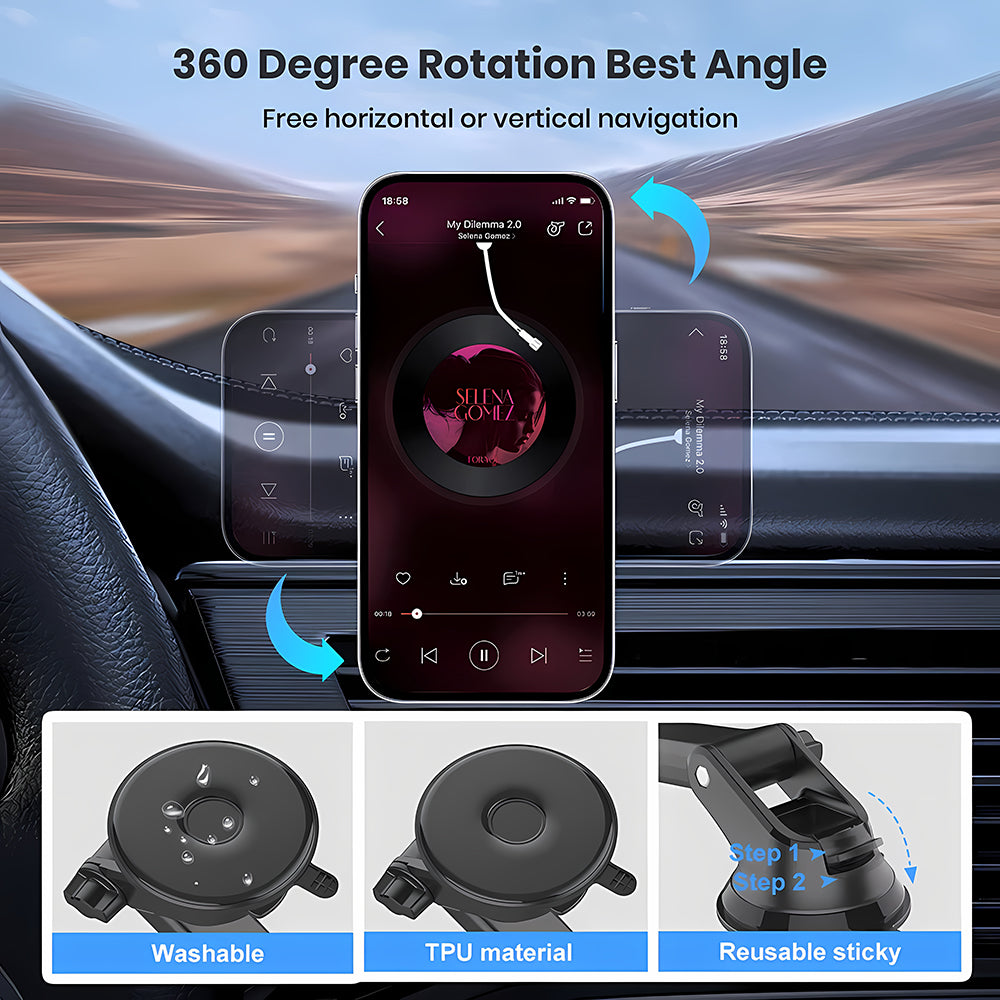 Suport Auto Magnetic Techsuit S12, Universal, Negru