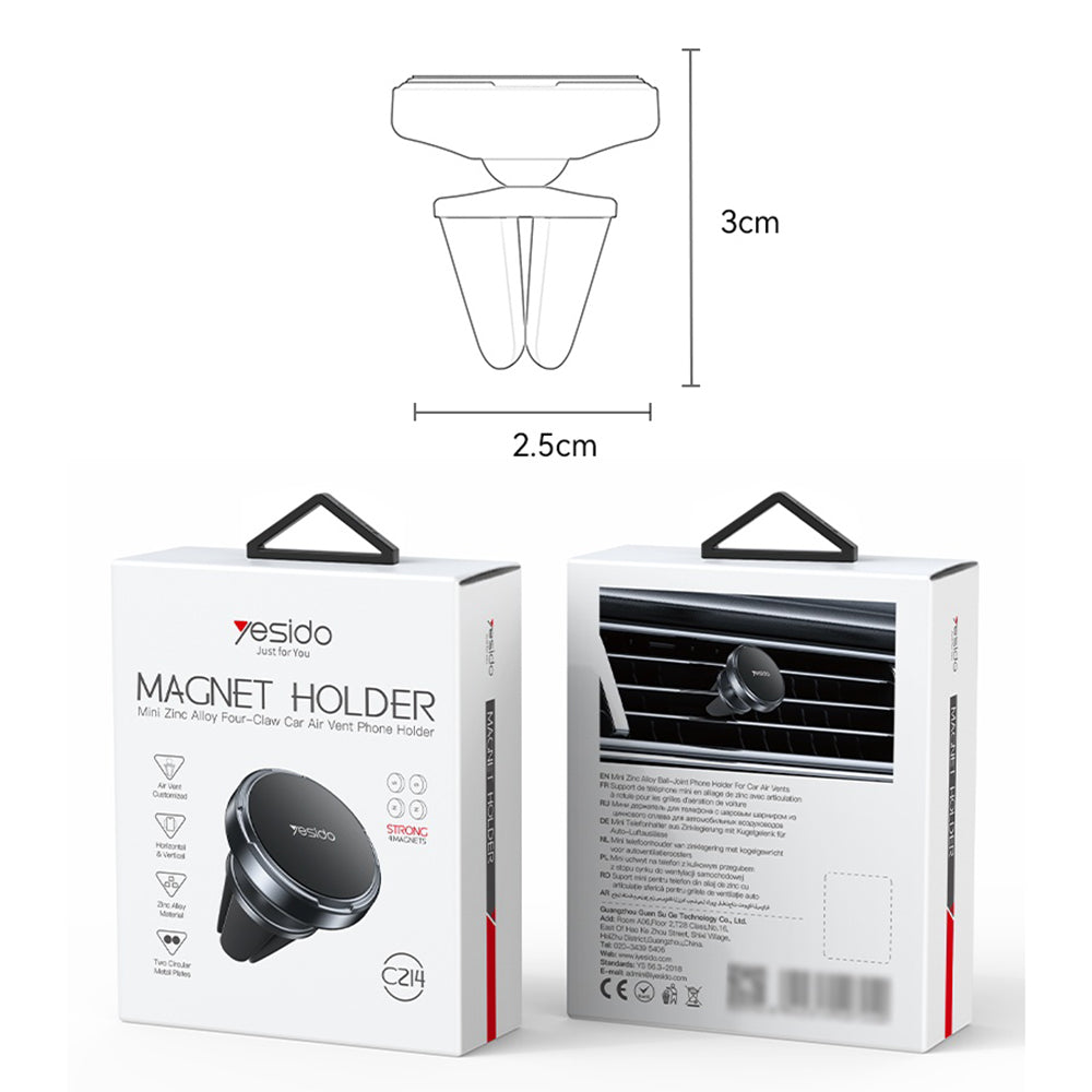 Suport Auto Magnetic Yesido C214, Universal, Negru