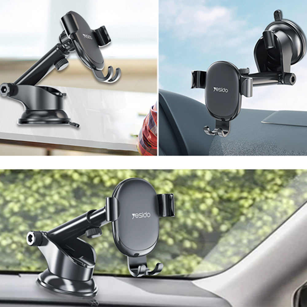 Suport Auto Yesido C120, 4inch - 6.5inch, Negru