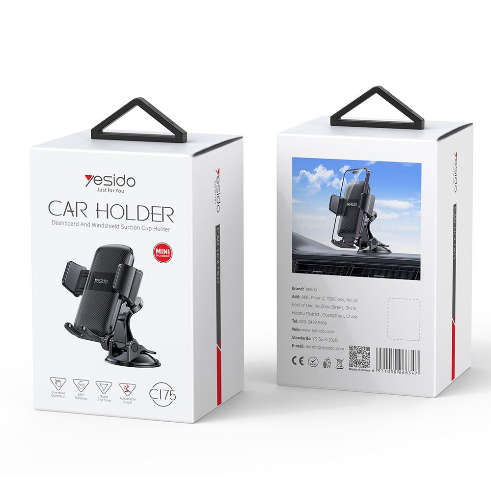 Suport Auto Yesido C175, 4.7inch - 7.2inch, Negru