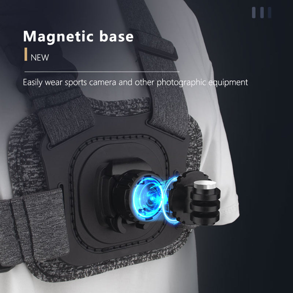 Suport Piept Camera Sport Techsuit JX-002 pentru GoPro Series, Gri