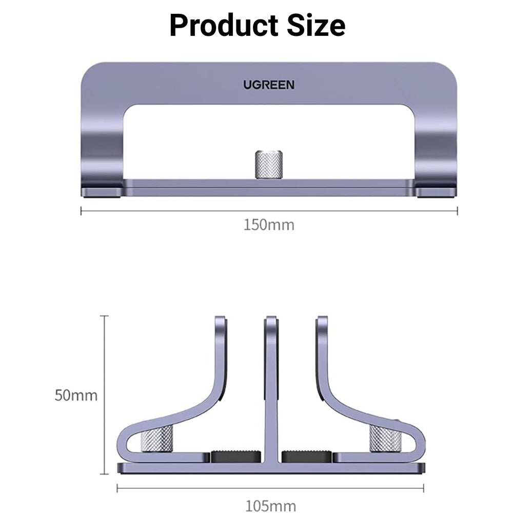 Suport Vertical UGREEN LP258 Two pentru Laptop cu grosime 12mm - 26mm, Argintiu