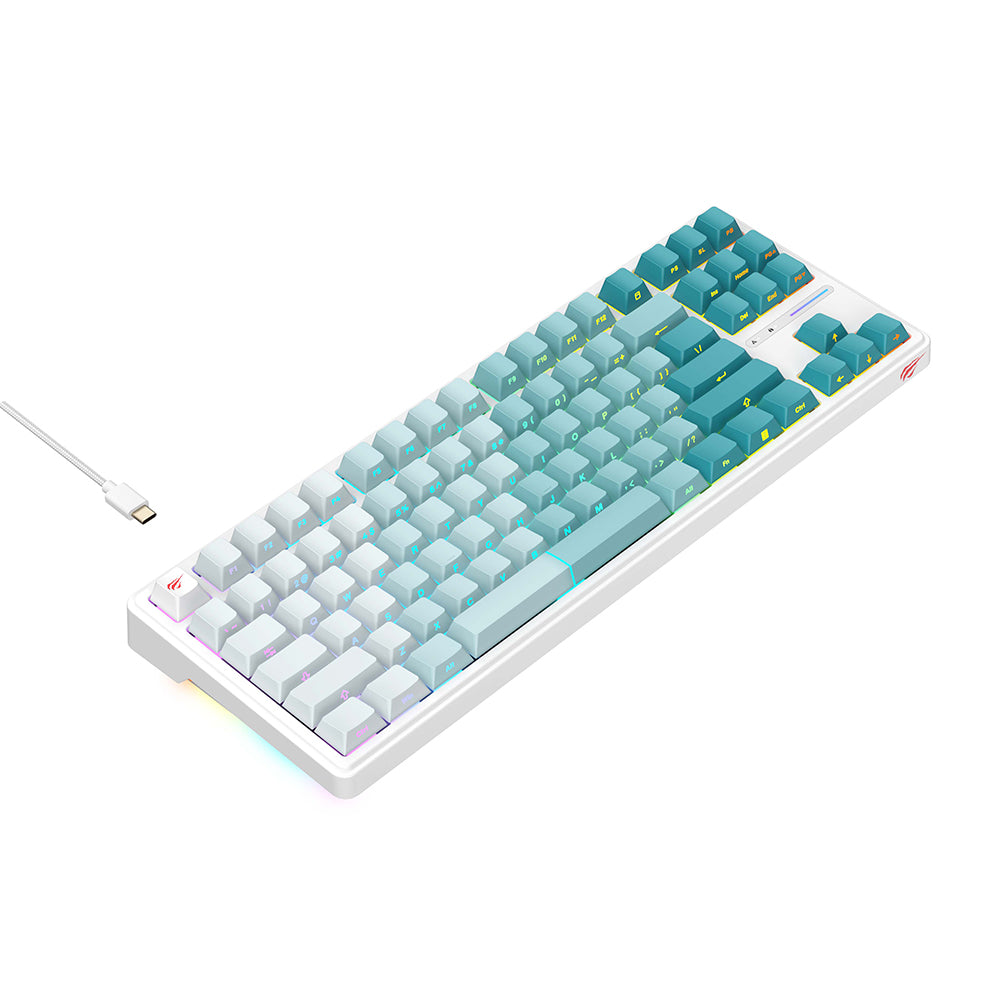 Tastatura Gaming Wired USB HAVIT KB901L, RGB, 1.8m, Alba Verde