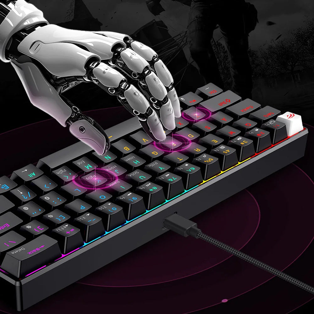 Tastatura Gaming Wired USB HAVIT KB903L, RGB, 1.8m, Transparenta Alba