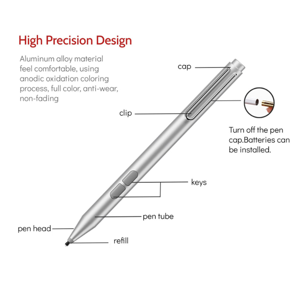 Touch Pen Techsuit F94S pentru Microsoft Surface / Asus Transformer / Zen / Vivobook / HP Envy / Pavilion / Spectre, Versiune Activ, Negru