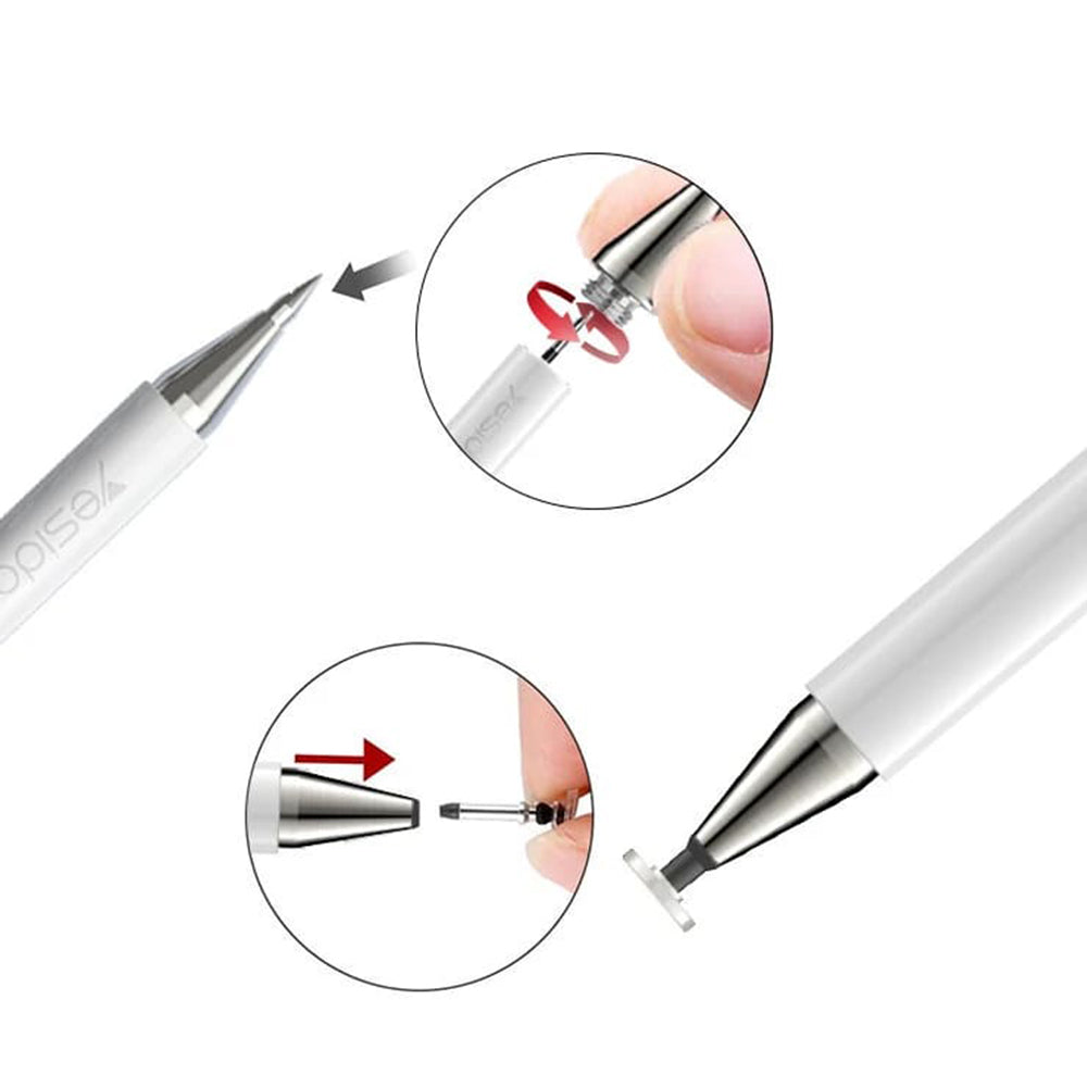 Touch Pen Yesido ST04, 2in1, Alb
