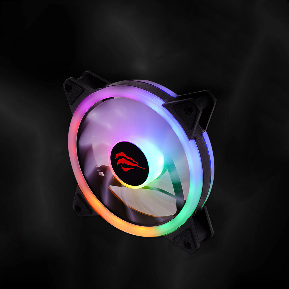 Ventilator HAVIT F2089, RGB, 1200RPM, 35dB, 1.32W, Negru