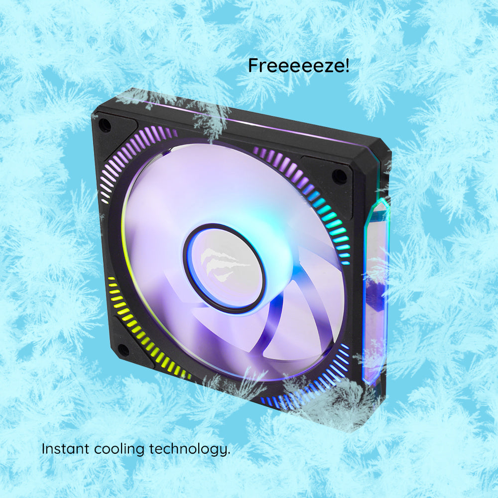 Ventilator HAVIT F2096, RGB, 1800RPM, 30dB, 3W, Negru