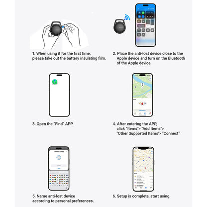 Acefast SmartTag S2 pentru iOS Series, Negru