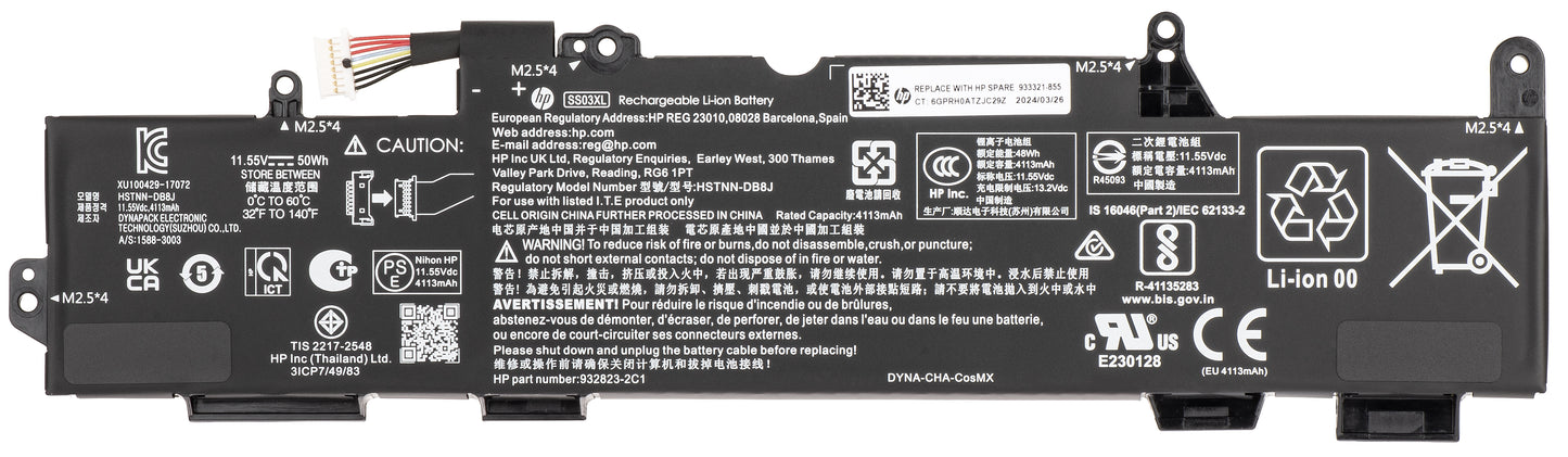 Acumulator HP SS03050XL-PL, 4330mAh, 50Wh, 3 celule, Service Pack 933321-855