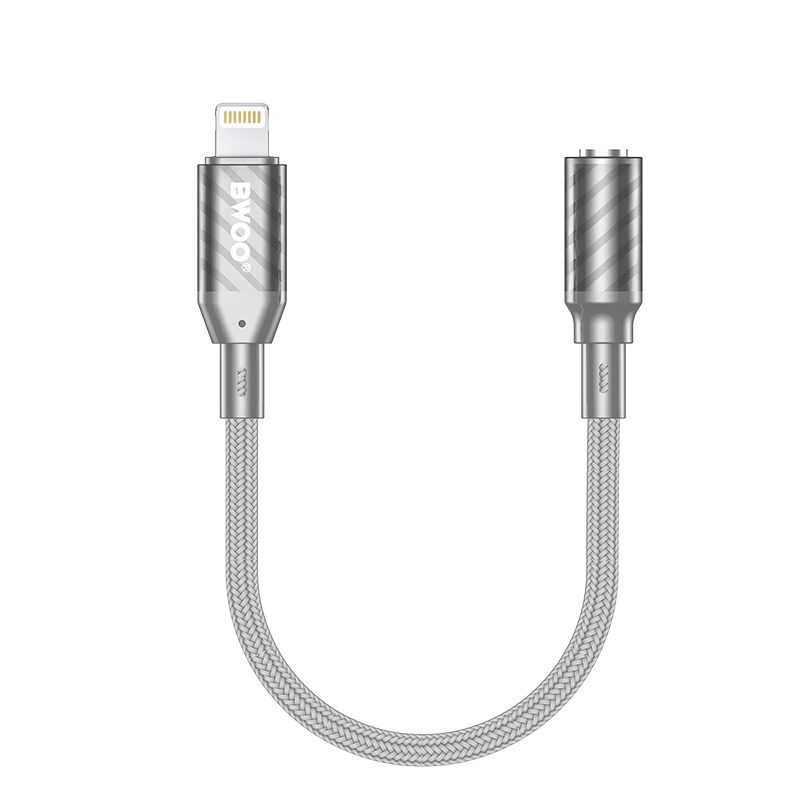 Adaptor Audio Lightning - 3.5mm BWOO BZ66, Gri