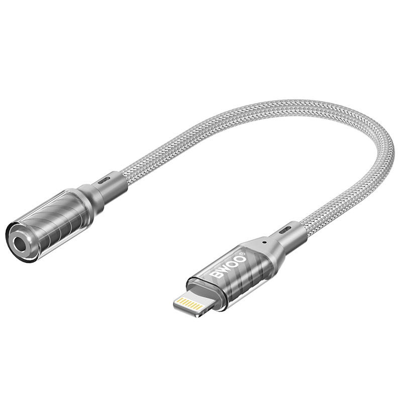 Adaptor Audio Lightning - 3.5mm BWOO BZ66, Gri