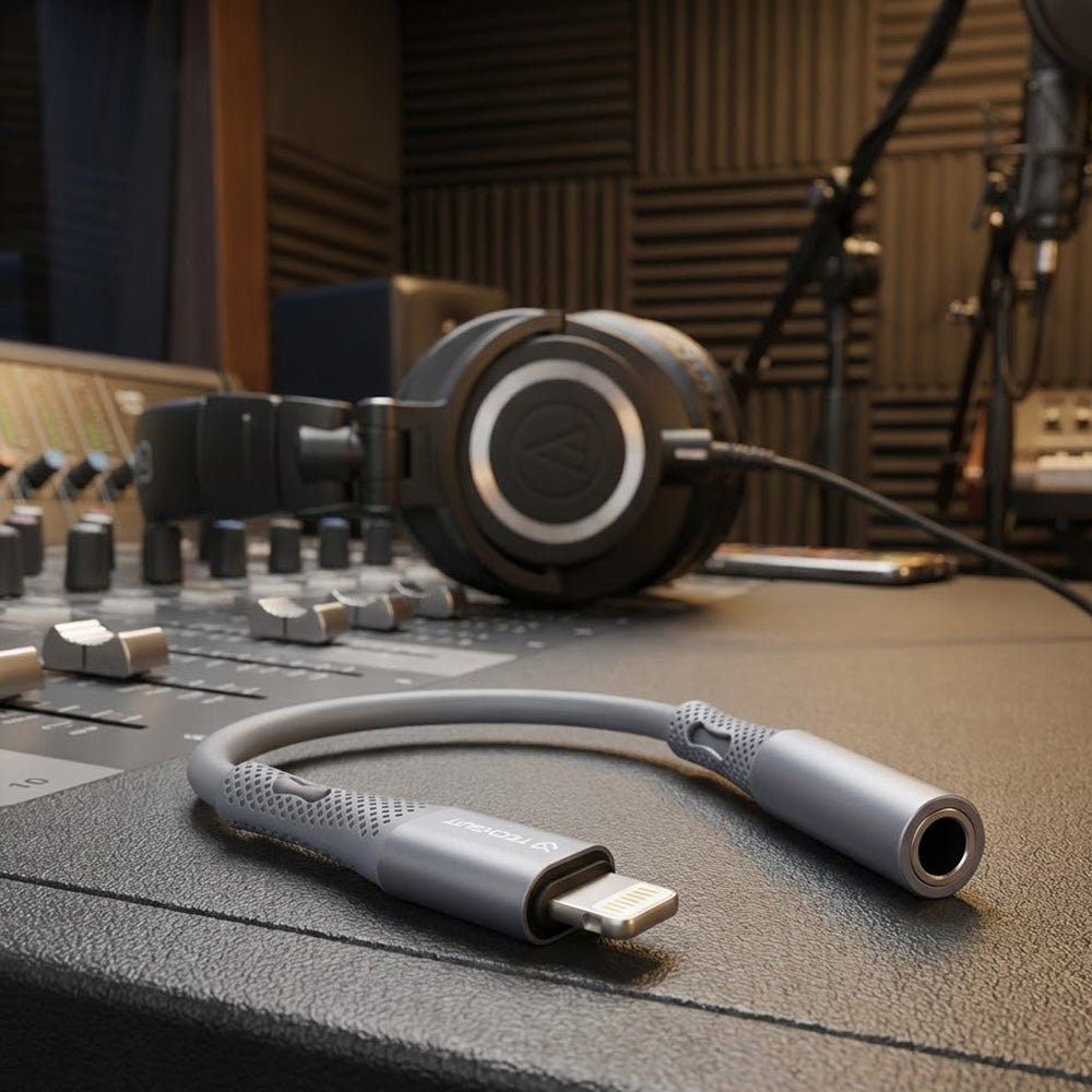 Adaptor Audio Lightning - 3.5mm Techsuit AC2 SoundFlex, Gri