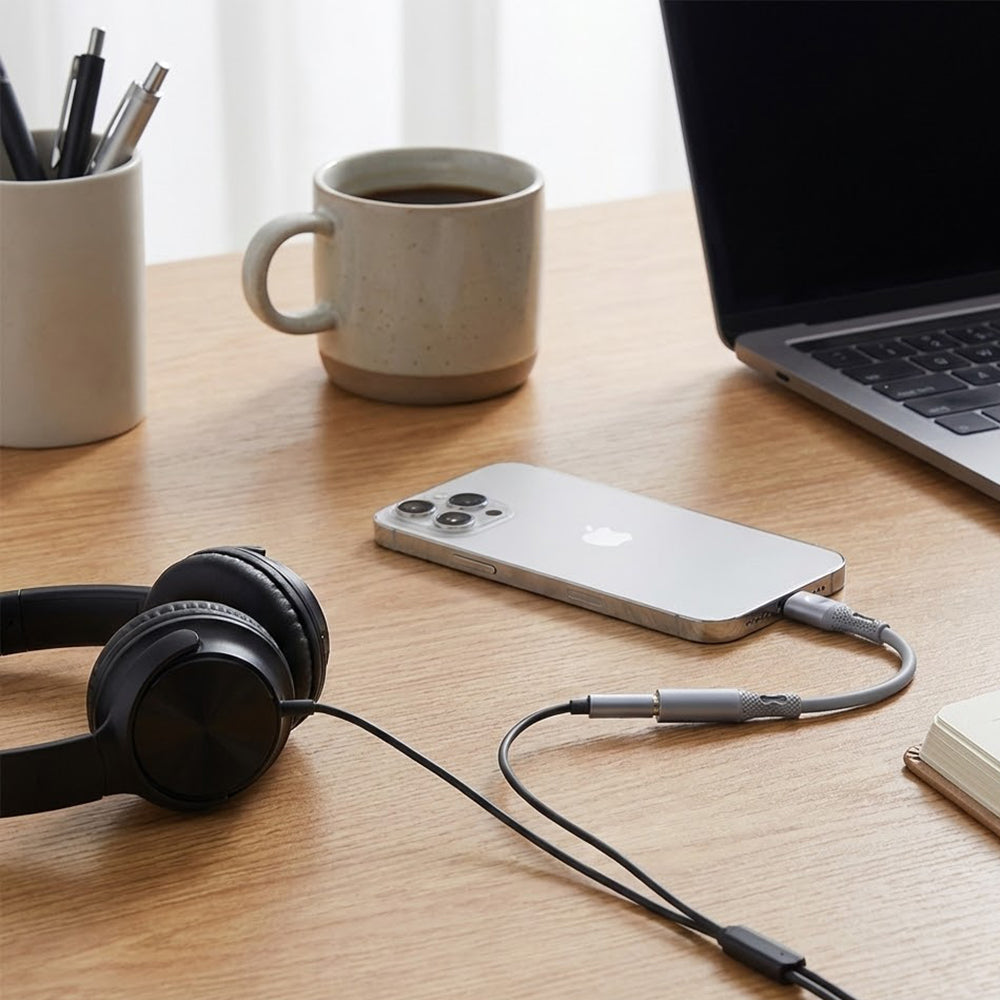 Adaptor Audio Lightning - 3.5mm Techsuit AC2 SoundFlex, Gri