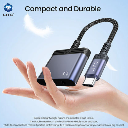 Adaptor Audio Lightning - Lightning / 3.5mm Lito LA04L, Negru