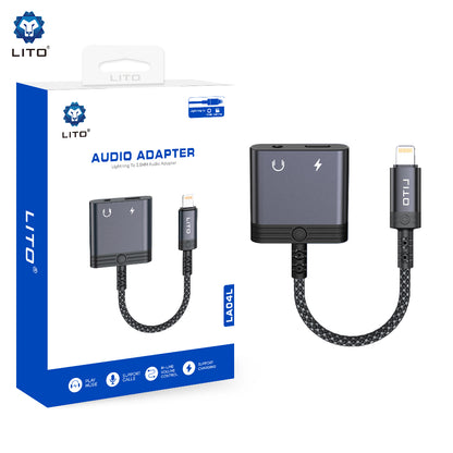 Adaptor Audio Lightning - Lightning / 3.5mm Lito LA04L, Negru