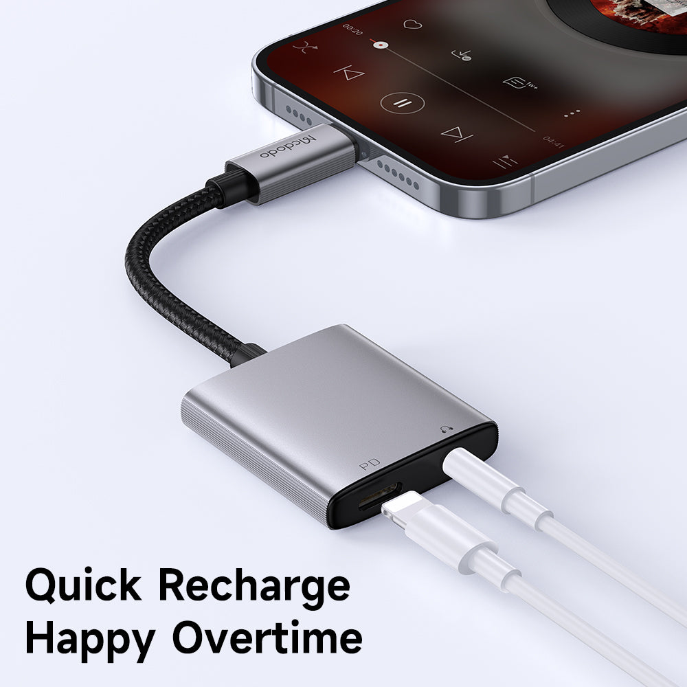 Adaptor Audio Lightning - Lightning / 3.5mm McDodo CA-5540 Wales, Gri