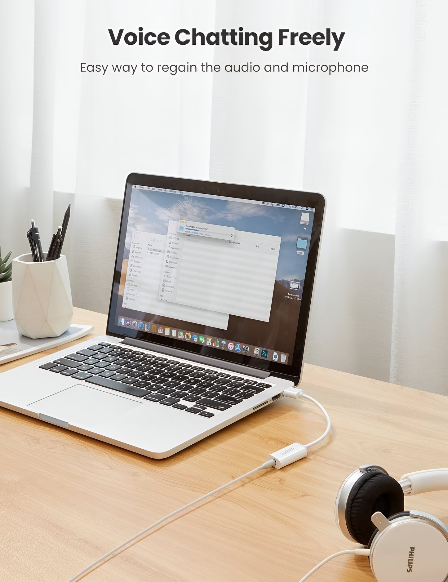 Adaptor Audio UGREEN US206, USB-A - 3.5mm, Alb