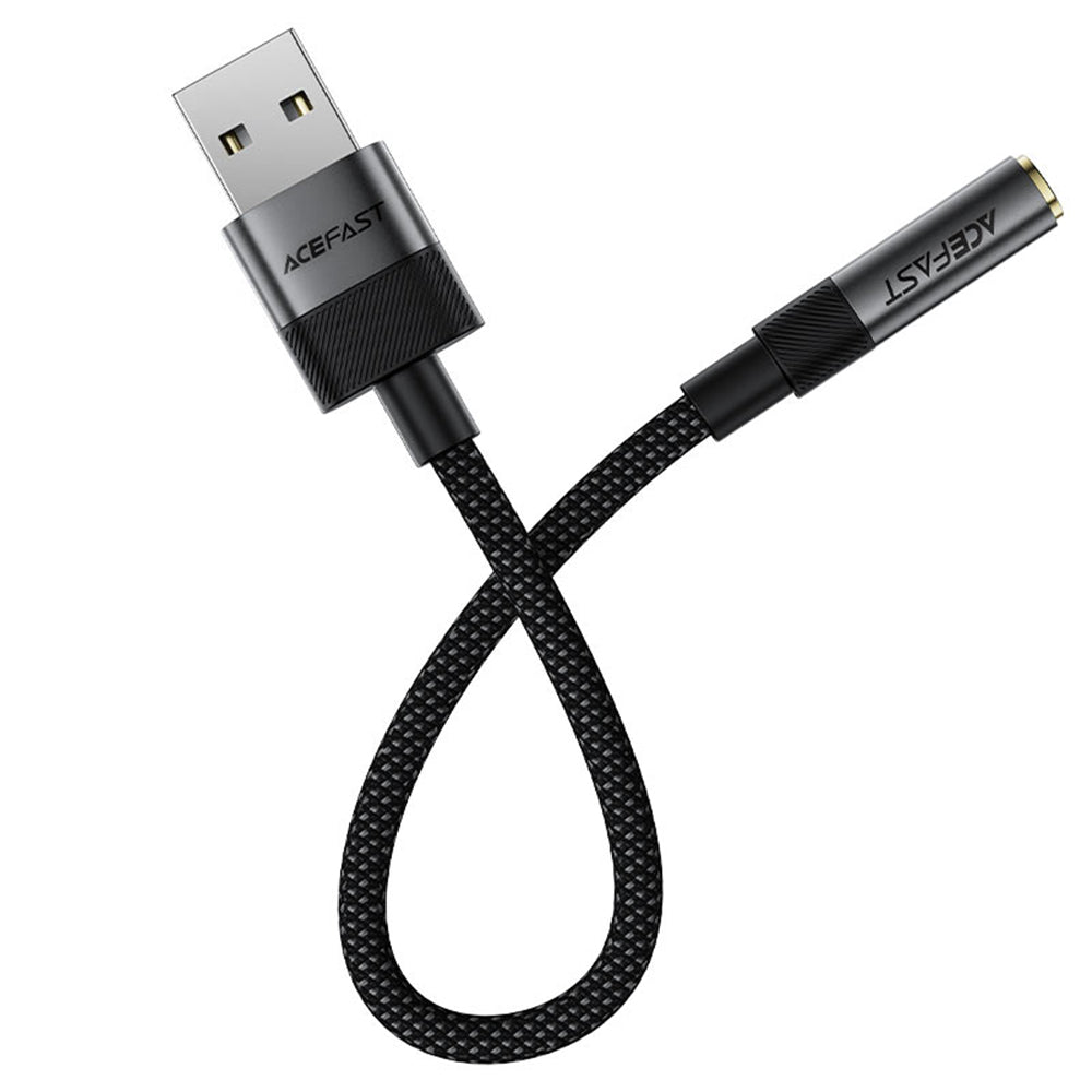 Adaptor Audio Acefast J13, USB-A - 3.5mm, Negru