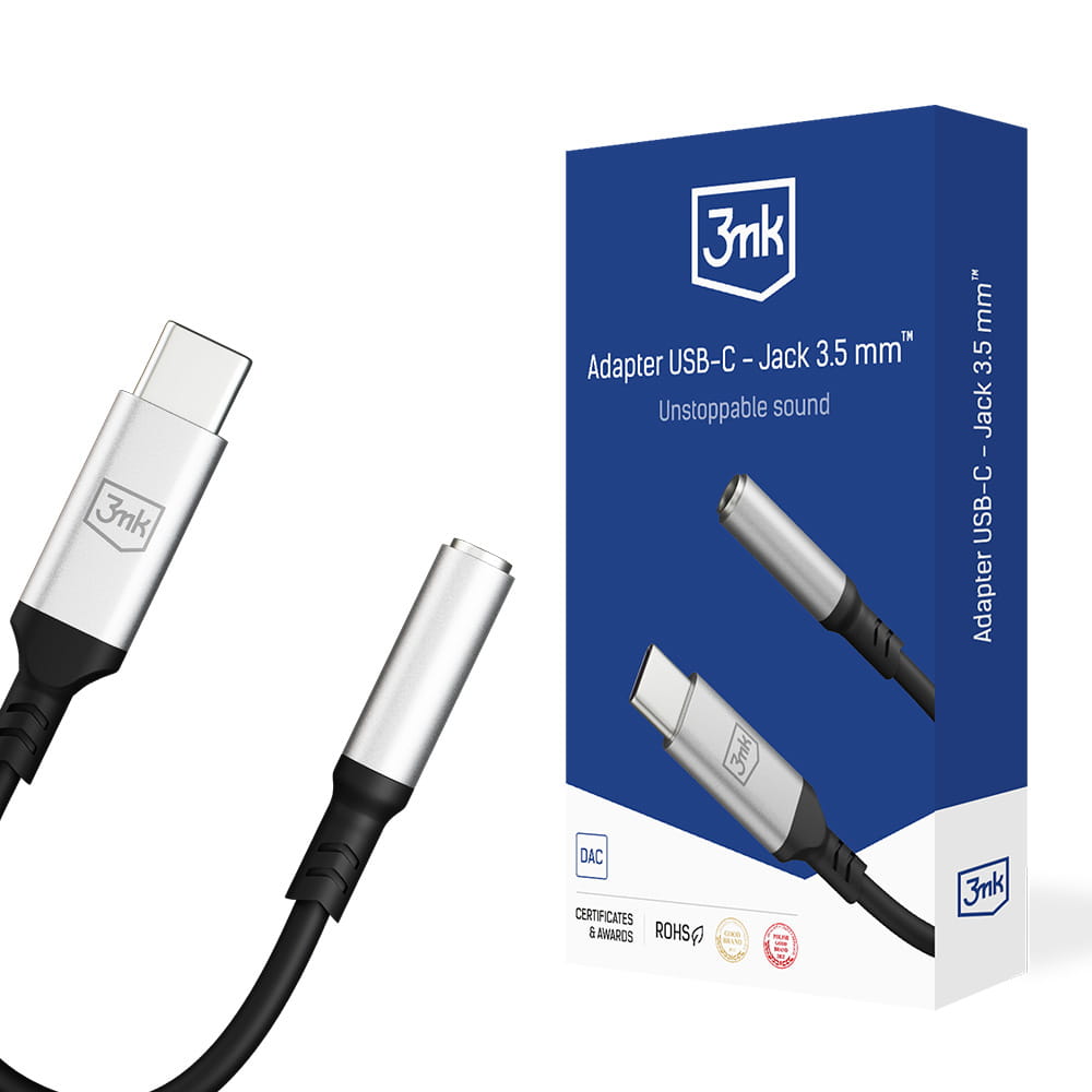 Adaptor Audio USB-C - 3.5mm 3MK, Argintiu