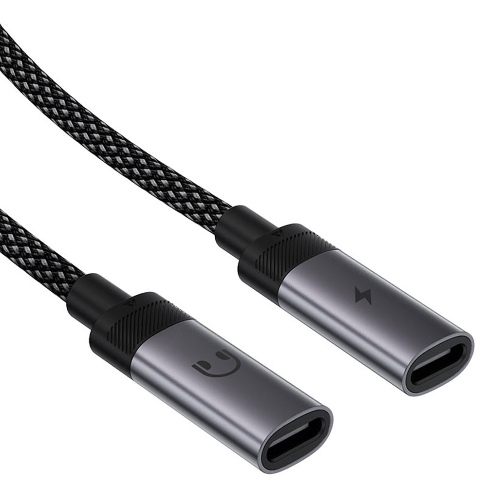 Adaptor Audio USB-C - 2 x USB-C Acefast J14, Negru