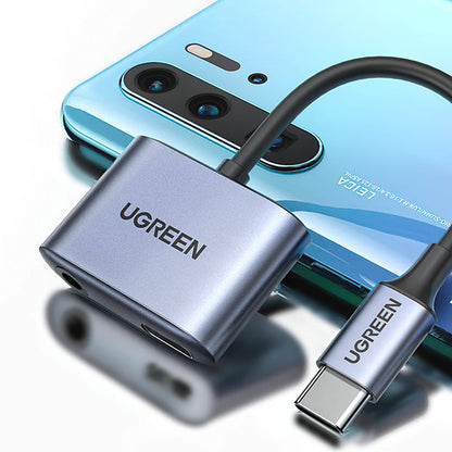 Adaptor Audio USB-C - 3.5mm / USB-C UGREEN CM231, Gri