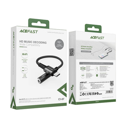 Adaptor Audio USB-C - 3.5mm Acefast C1-07, Negru