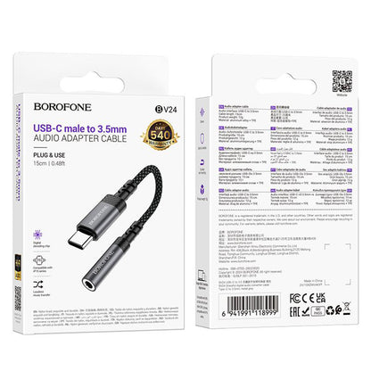 Adaptor Audio USB-C - 3.5mm Borofone BV24, Gri