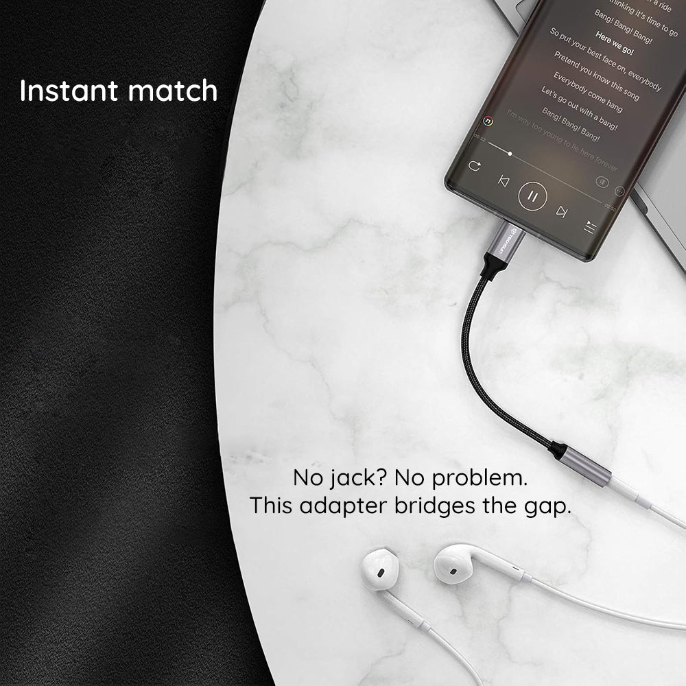 Adaptor Audio USB-C - 3.5mm Techsuit AC12 FuseXound, Gri, Set 2 bucati