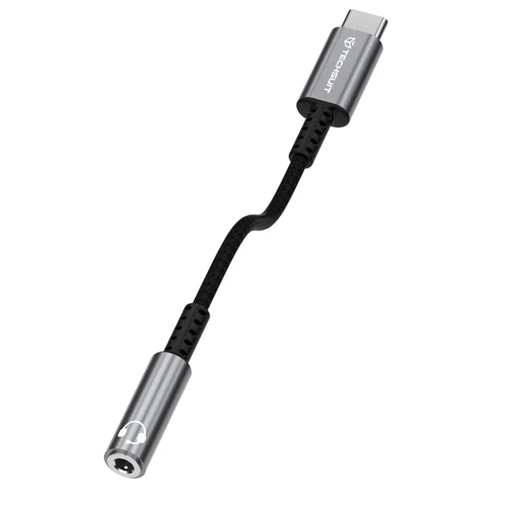 Adaptor Audio USB-C - 3.5mm Techsuit AC14 SonicPiX, Gri