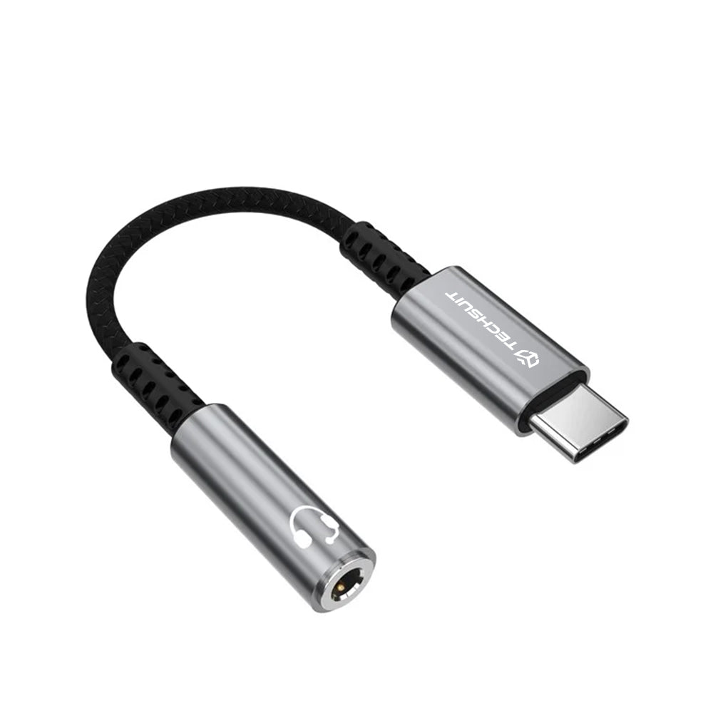 Adaptor Audio USB-C - 3.5mm Techsuit AC14 SonicPiX, Gri
