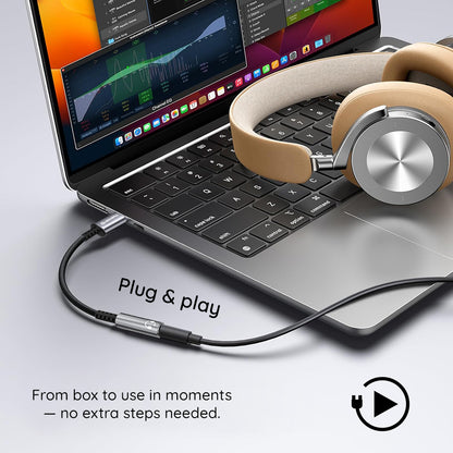 Adaptor Audio USB-C - 3.5mm Techsuit AC14 SonicPiX, Gri