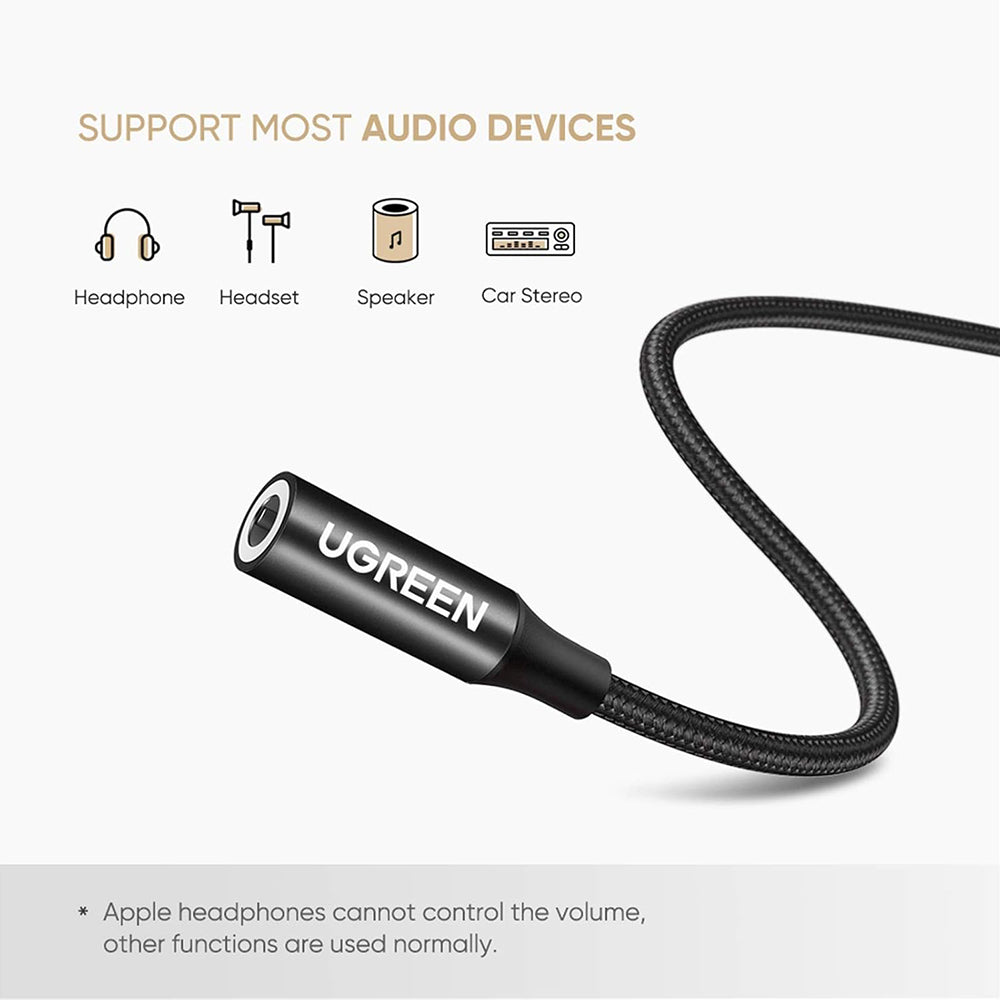 Adaptor Audio USB-C - 3.5mm UGREEN AV142, Negru