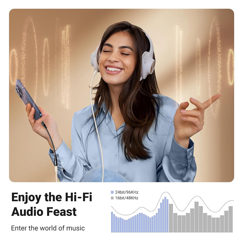 Adaptor Audio USB-C - 3.5mm UGREEN AV161, Negru