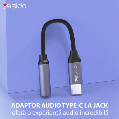 Adaptor Audio USB-C - 3.5mm Yesido YAU19, Negru